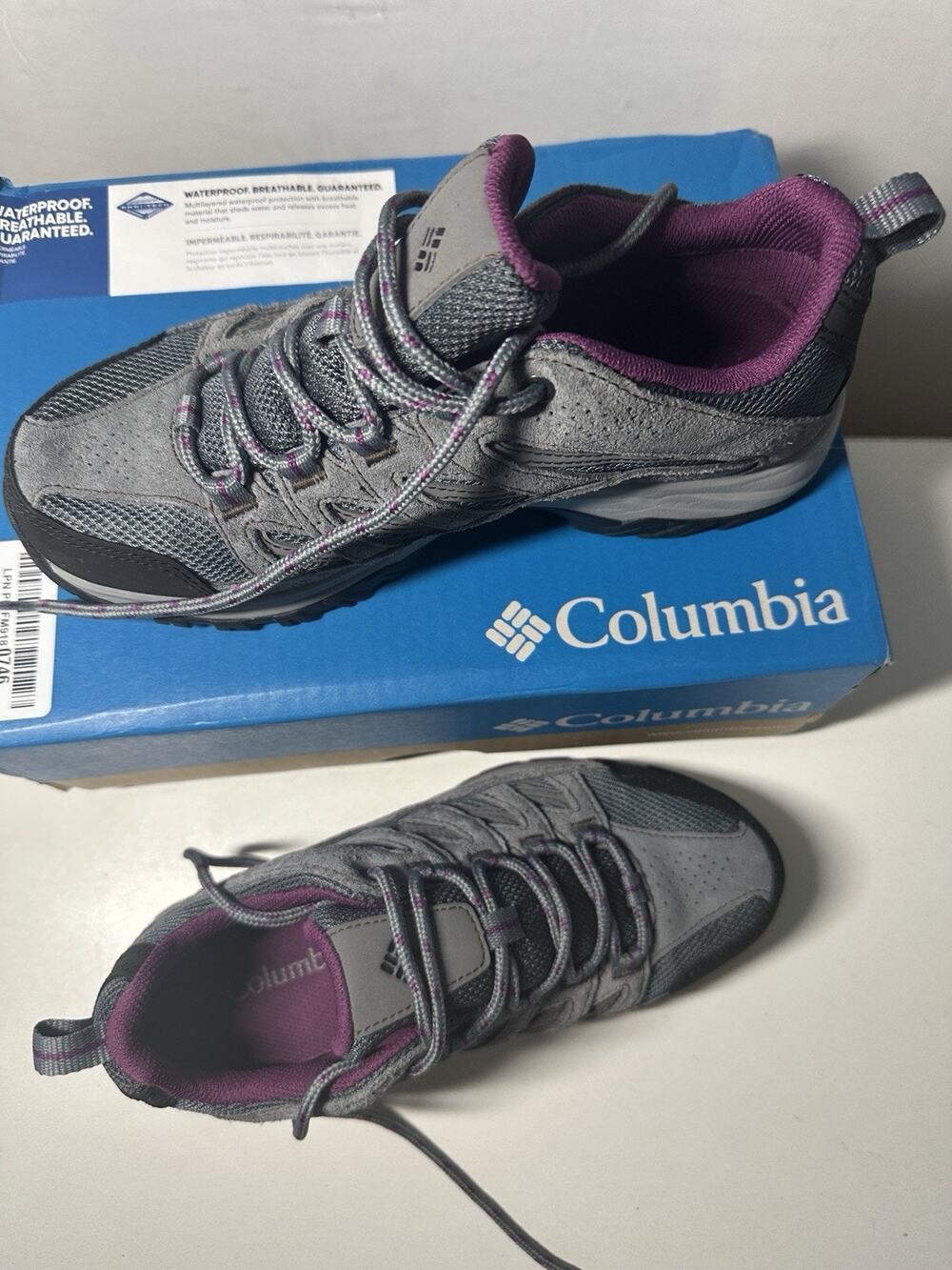 Columbia Women's Crestwood Waterproof Graphite/Wild Iris Sz 7.5